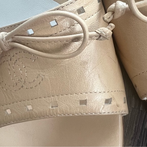 Chanel beige S/S 2005 interlocking cc logo sandal heels - Picture 6 of 9